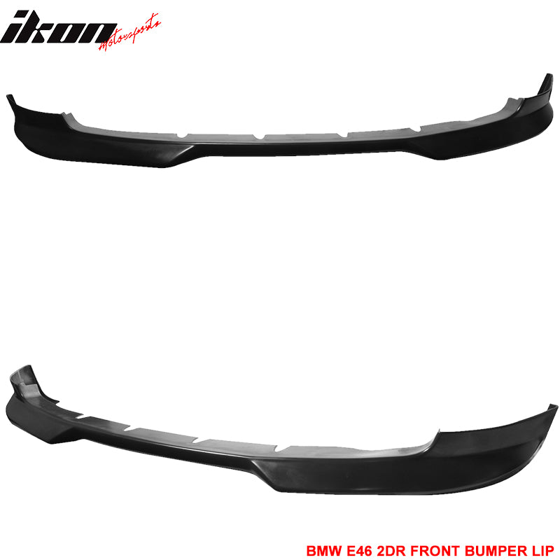 Fits 99-03 BMW E46 3 Series 2Dr Coupe H Style Front Bumper Lip Spoiler PU