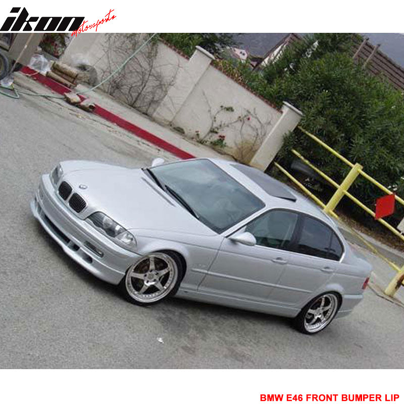 Front Bumper Lip Compatible With 1999-2001 BMW 3-SERIES SEDAN, Euro Style PU Black Front Lip Spoiler Splitter by IKON MOTORSPORTS, 2000