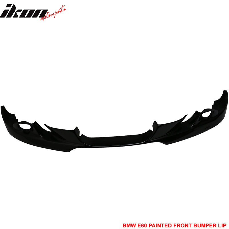 Fits 04-07 BMW E60 5-Series AC Style Front Bumper Lip Kit Painted Jet Black #668