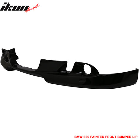 Fits 04-07 BMW E60 5-Series AC Style Front Bumper Lip Kit Painted Jet Black #668