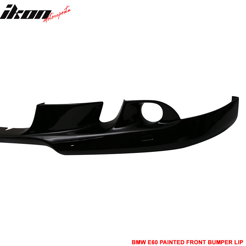 Fits 04-07 BMW E60 5-Series AC Style Front Bumper Lip Kit Painted Jet Black #668