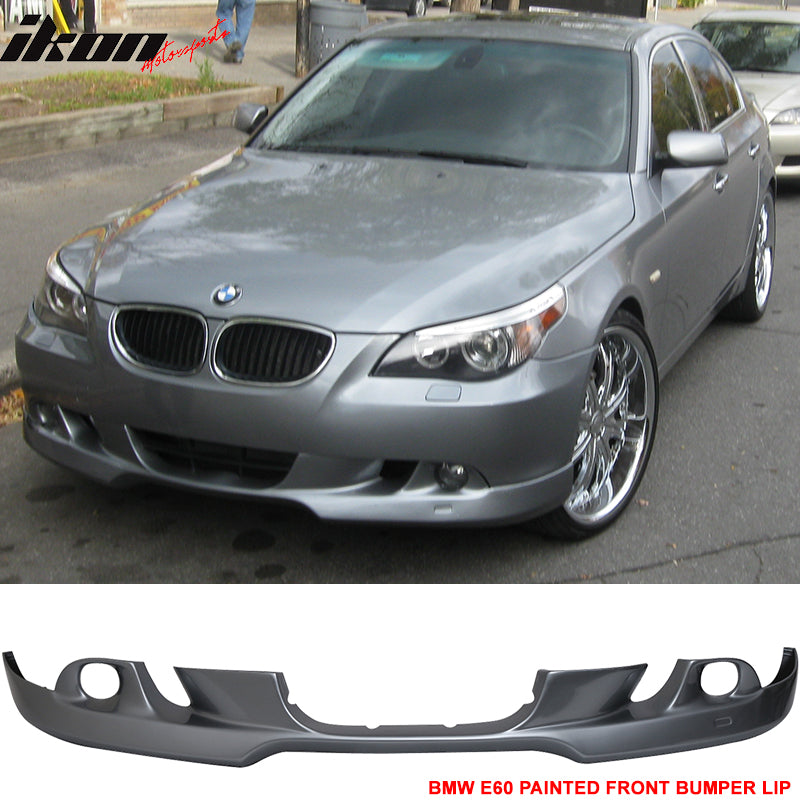 2004-2007 BMW E60 Painted #A08 Sterling Silver Metallic Front Lip PU