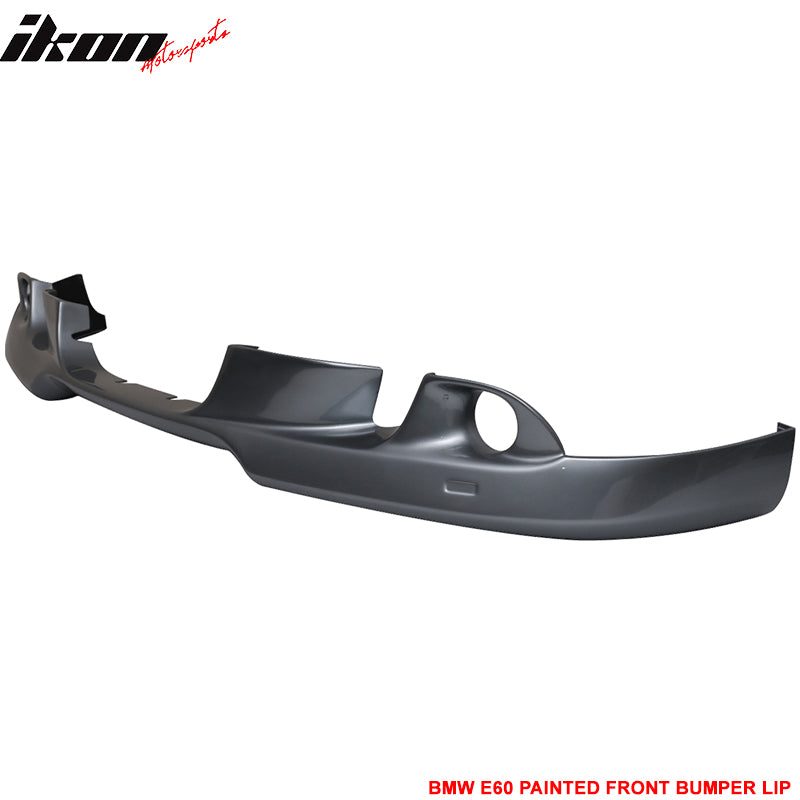 Fits 04-07 E60 5Series Front Bumper Lip AC Style Paint Silver Gray Metallic #A08