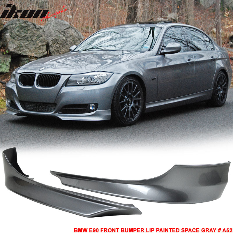 Fits 09-12 BMW E90 3-Series OE Style Front Bumper Lip Splitters OE Painted Color