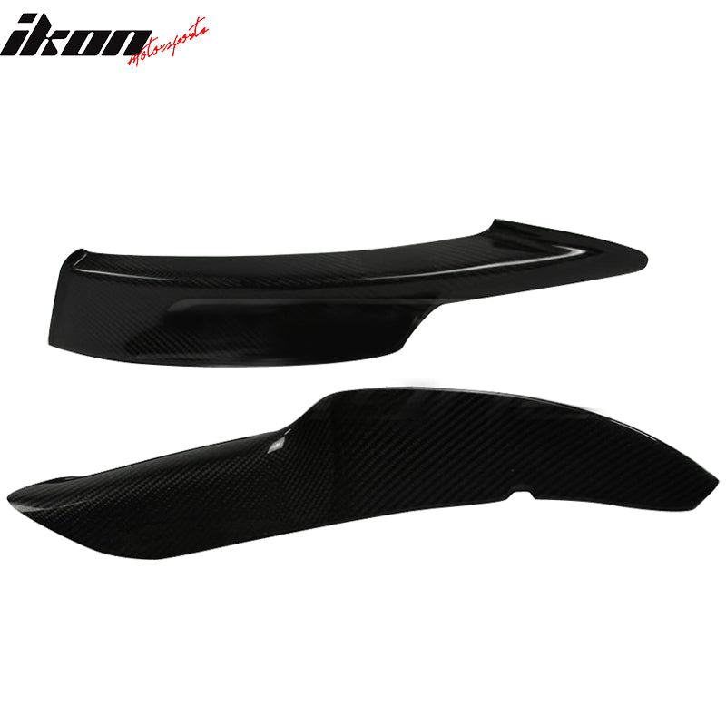 IKON MOTORSPORTS, Front Splitters Compatible With 2009-2011 BMW E90 M-Tech , Matte Carbon Fiber Front Bumper Lip Chin Spoiler Wing 2PC, 2010