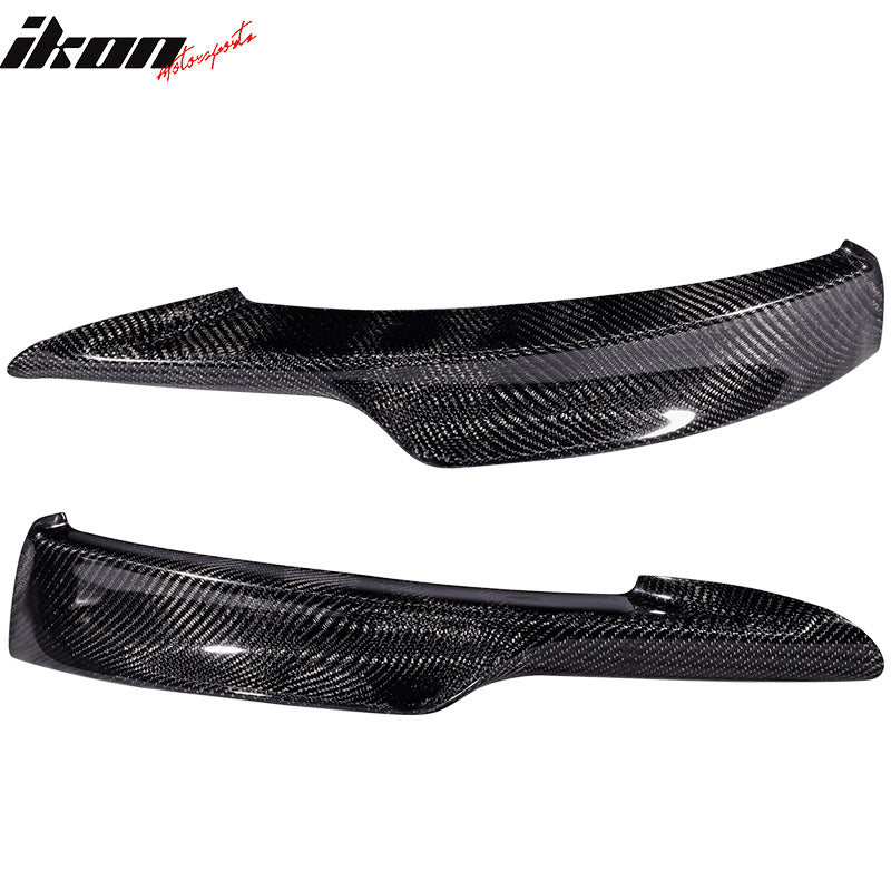 IKON MOTORSPORTS, Front Splitters Compatible With 2009-2011 BMW E90 M-Tech , Matte Carbon Fiber Front Bumper Lip Chin Spoiler Wing 2PC, 2010