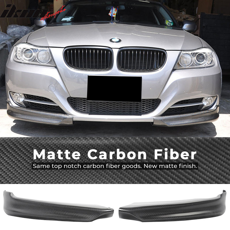 2005-2008 BMW E90 3 Series 4DR EURO Style Front Lip SplitterMatte CF