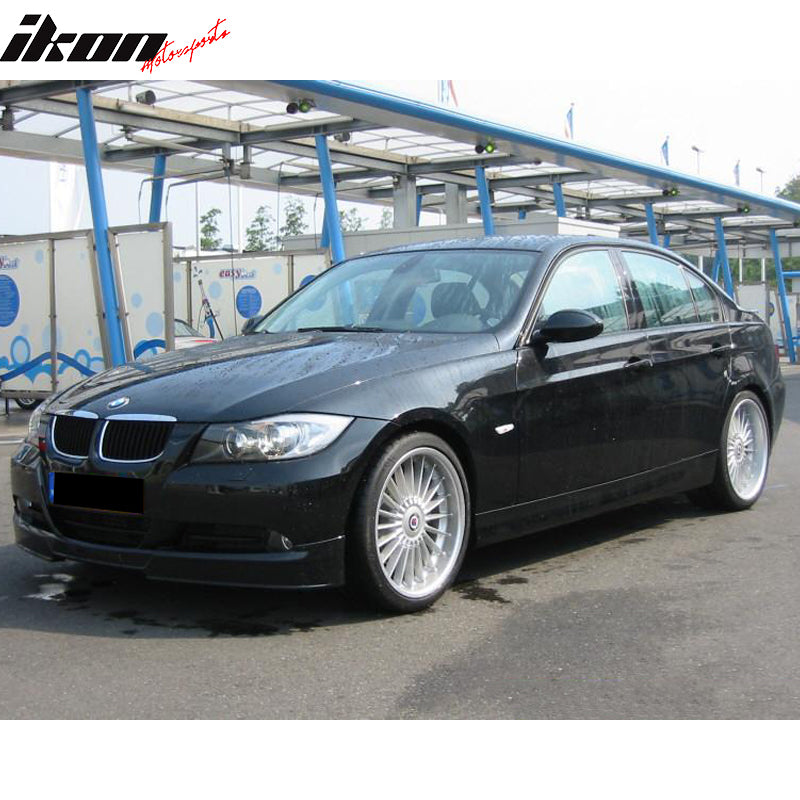 Front Bumper Lip Compatible With 2005-2008 BMW E90 4 DOOR 3-SERIES, AP Style PU Black Front Lip Spoiler Splitter by IKON MOTORSPORTS, 2006 2007