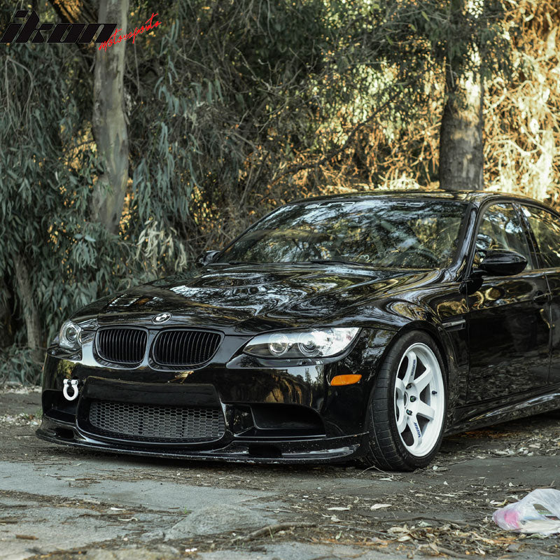 Pre-painted Front Bumper Lip Compatible With 2008-2013 BMW E92 E93 E90 M3 Series Coupe Sedan, Euro 3D Style PU Painted Jet Black #668Front Lip Spoiler Splitter by IKON MOTORSPORTS, 2009 2010