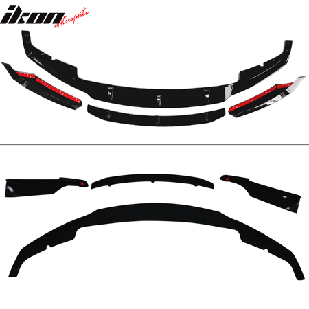 Fits 12-18 BMW F30 F35 M Sport 3D Front Bumper Lip Splitters 4PC - Gloss Black