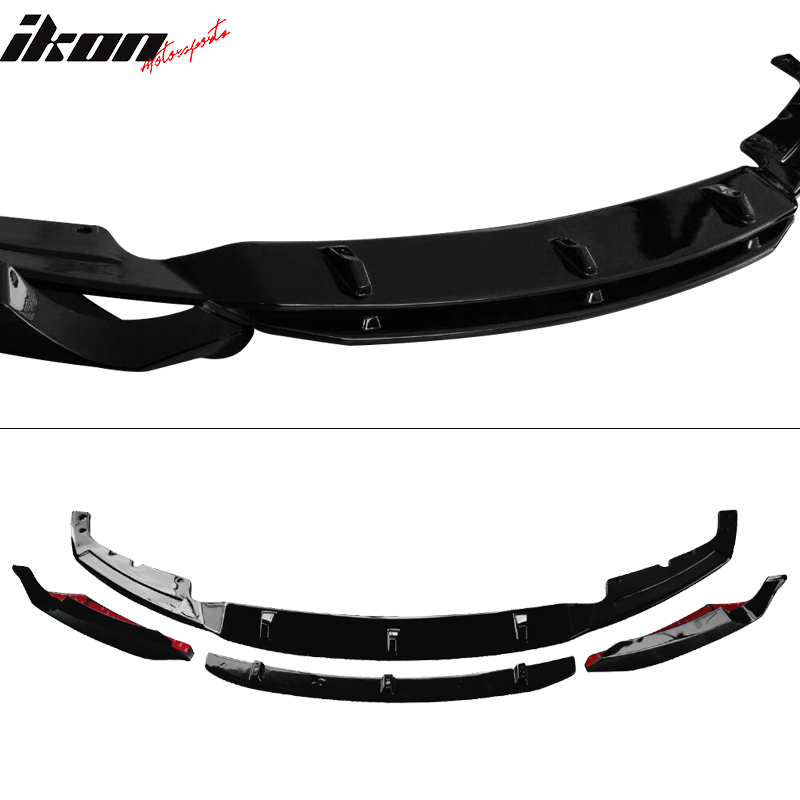 Fits 12-18 BMW F30 F35 M Sport 3D Front Bumper Lip Splitters 4PC - Gloss Black