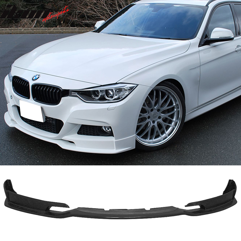 2012-2018 BMW F30 M Sport E Style Unpainted Black Front Bumper Lip PU