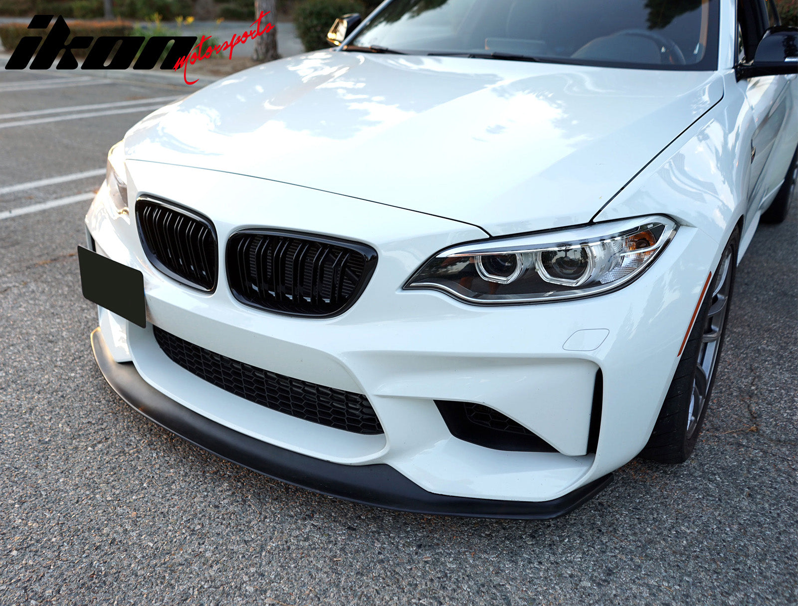 Fits 16-18 BMW F87 M2 Base MDA Style Front Bumper Lip Spoiler Unpainted Black PU