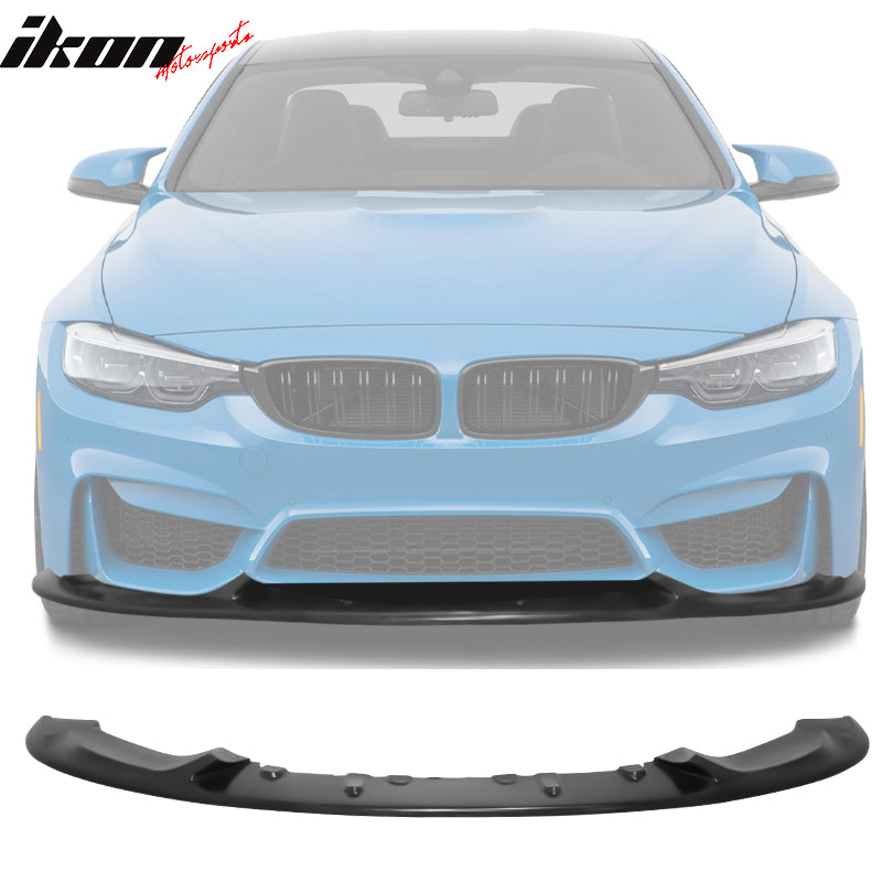 IKON MOTORSPORTS, Front Lip Compatible With 15-20 BMW F80 M3 & F82 F83 M4, Air Dam Chin Body Kit Front Bumper Lip Spiltter, 2016 2017 2018 2019