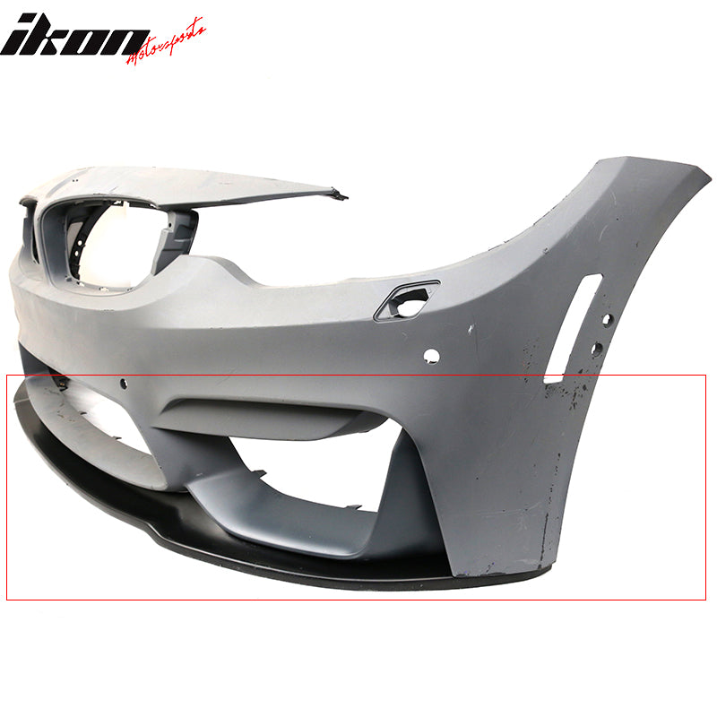 Front Bumper Lip Compatible With 2015-2020 BMW F80 M3 F82 M4, MDP Style Polyurethane (PU) Splitter Spoiler Valance Chin Diffuser Body kit by IKON MOTORSPORTS, 2016 2017