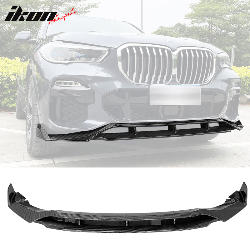 2019-2023 BMW G05 X5 M Sport Carbon Fiber Print ABS Front Lip Spoiler