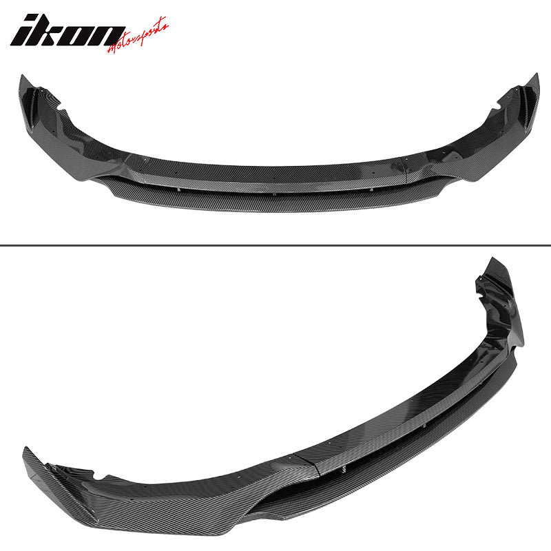 Fits 19-23 BMW G05 X5 M Sport IKON Style Front Lip 4PC ABS - Carbon Fiber Print