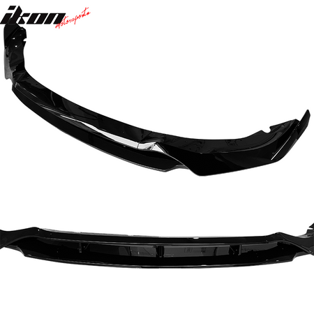 Fits 19-23 BMW G05 X5 M Sport Gloss Black Front Bumper Lip IKON Style ABS 4PC