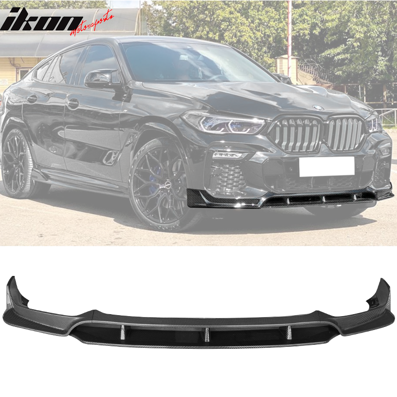 2020-2023 BMW G06 X6 M Sport Front Bumper Lip Carbon Fiber Print ABS