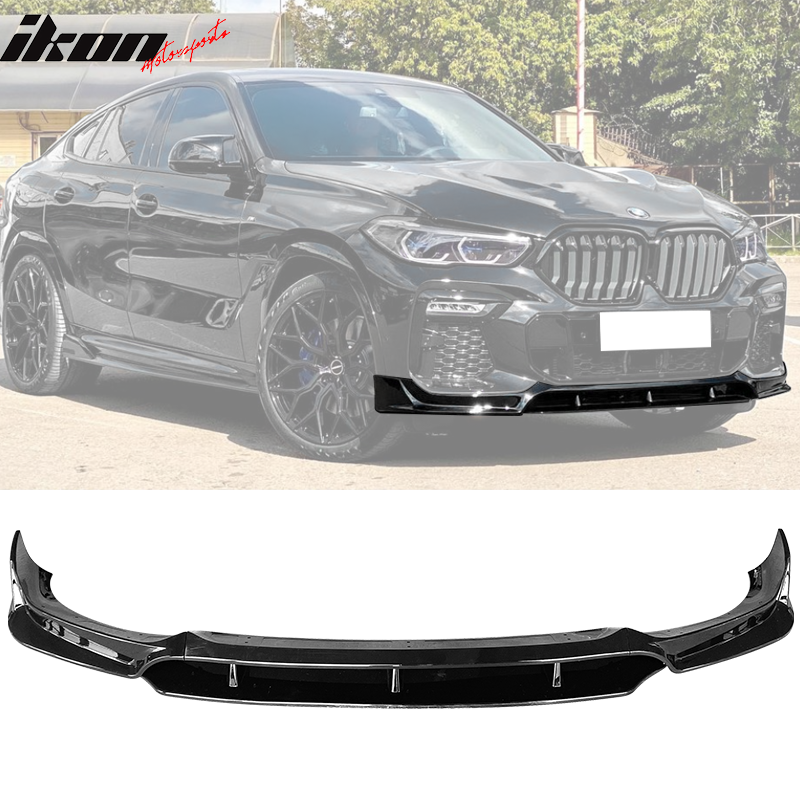 2020-2023 BMW G06 X6 M Sport Gloss Black ABS Front Bumper Lip 4PCS