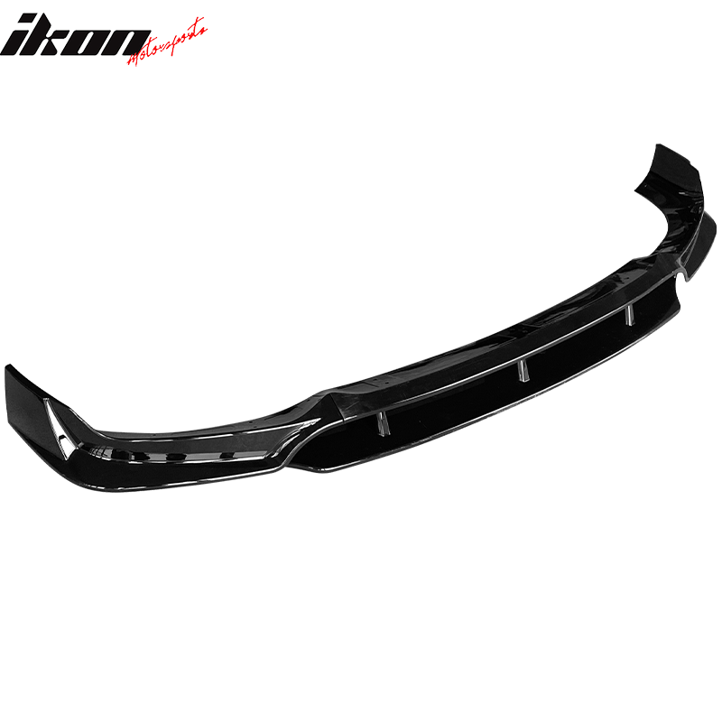 IKON MOTORSPORTS, Front Bumper Lip Compatible With 2020-2023 BMW G06 X6 M Sport Only, IKON Style Gloss Black ABS Front Bumper Lower Lip Bodykits, 2021 2022