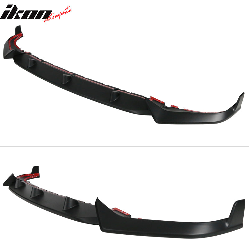 IKON MOTORSPORTS, Front Bumper Lip Compatible With 2019-2022 BMW G07 X7 M Sport, Lower Valance Chin Lip Spoiler Splitter Protector 3PC, ABS Plastic Black Primer