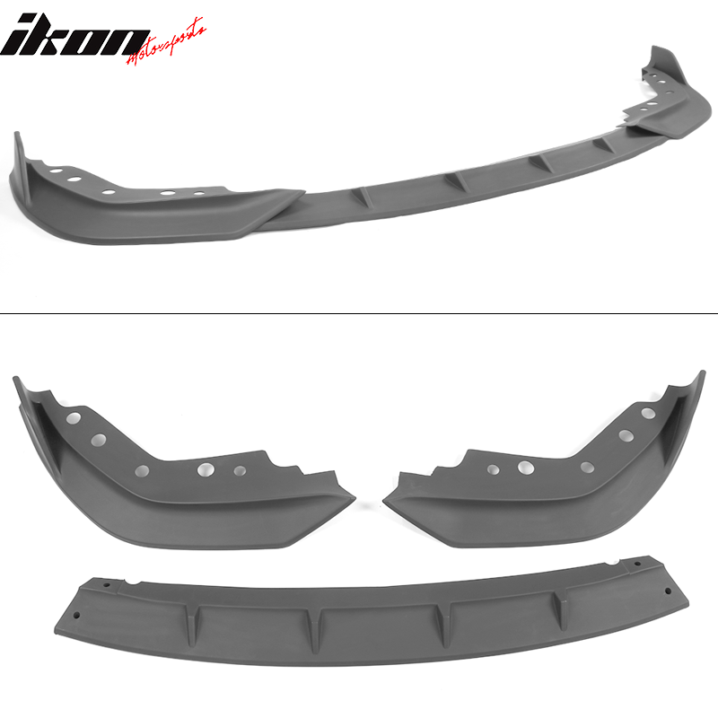 IKON MOTORSPORTS Front Bumper Lip Compatible With 2019-2022 BMW 3 Series G20 M Sport M340i, Ikon Style Chin Spoiler Air Dam Splitter