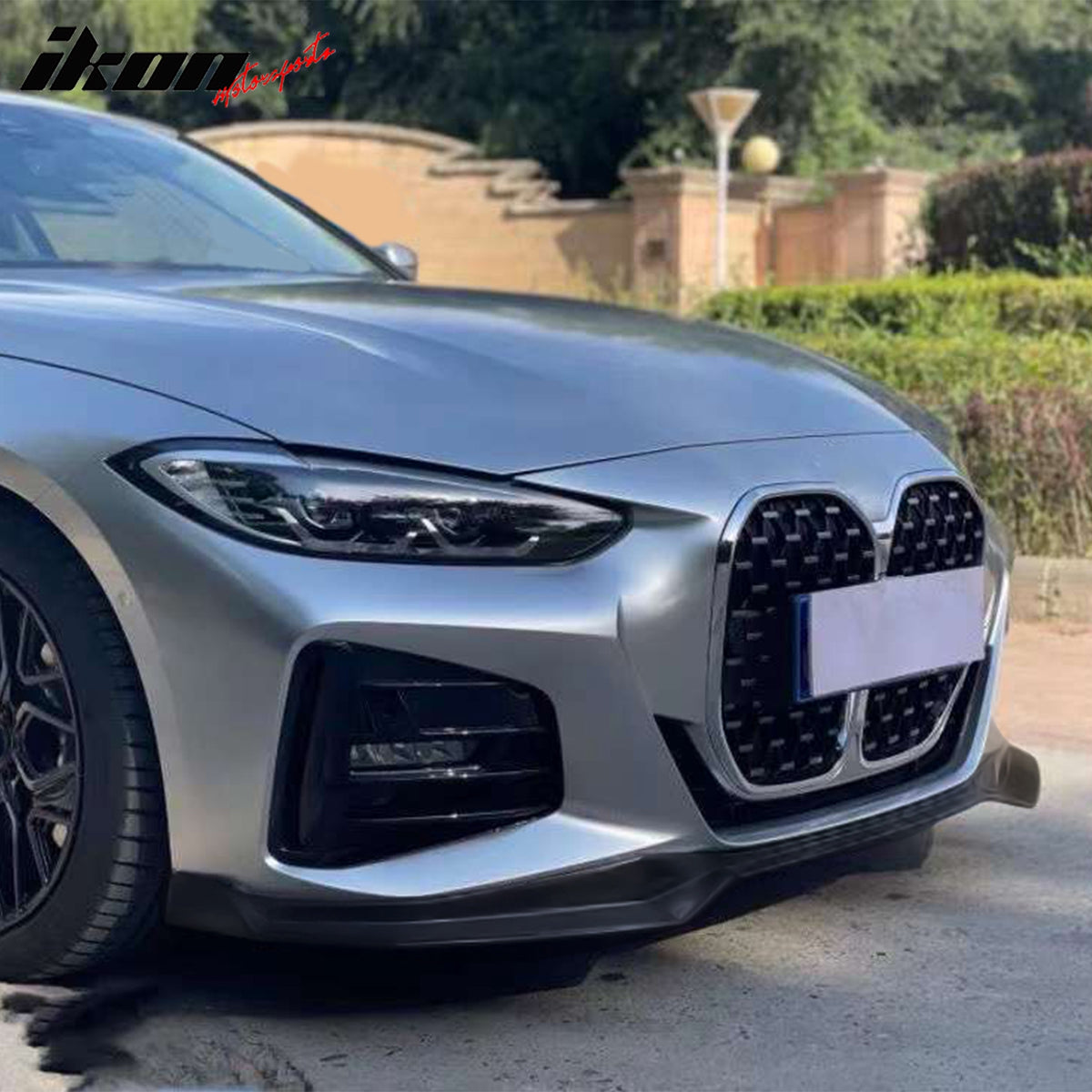 IKON MOTORSPRTS, Front Bumper Lip Compatible With 2021-2024 BMW G22 G23 4 Series 430i M440i Coupe W/ M Sport Bumper,3PCS Lip