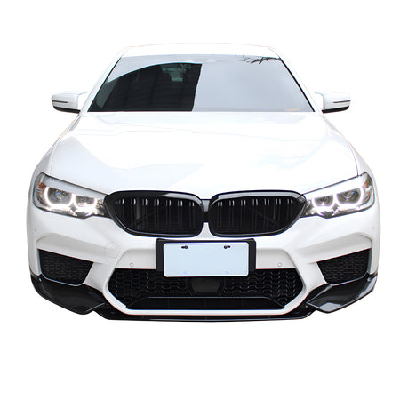 IKON MOTORSPORTS, Front Bumper Lip Compatible With 2017-2020 BMW 5 Series G30 4-Door Sedan, Front Bumper Lip Spoiler Air Dam Chin Splitter M5 Style Unpainted Black PP Polypropylene, 2018 2019