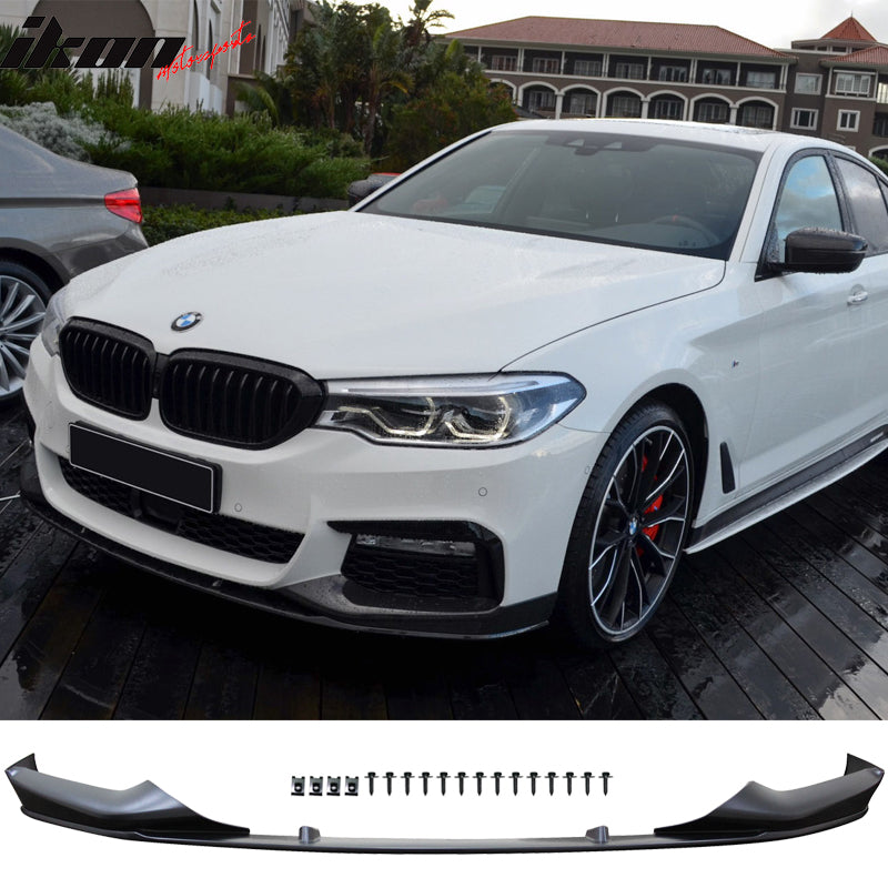 Fits 17-20 BMW 5 Series G30 MP Style Front Bumper Lip&Side Sill&Type 1 Diffuser