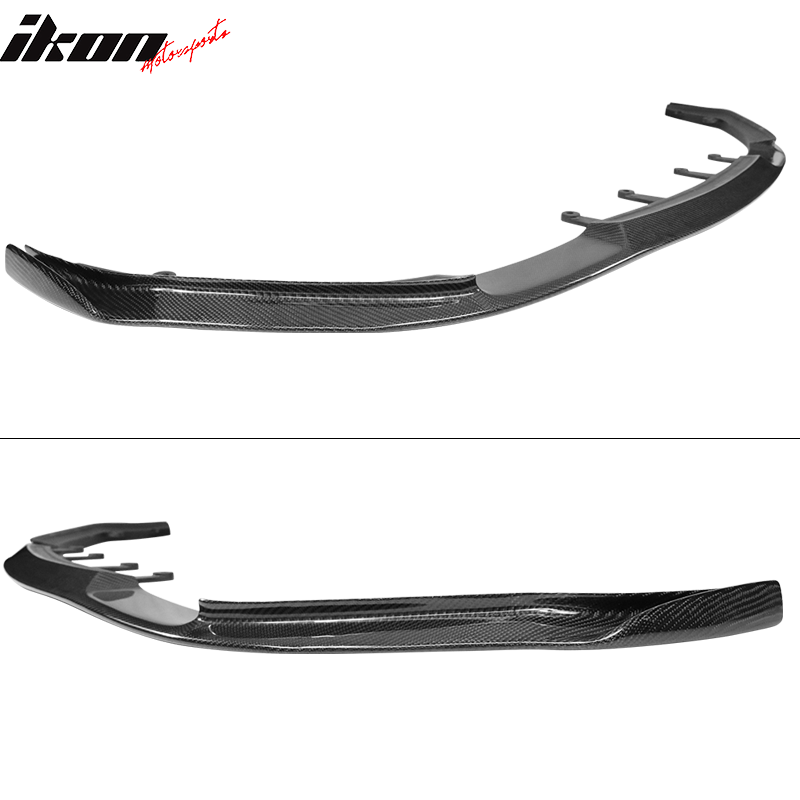 IKON MOTORSPORTS, Front Bumper Lip Compatible With 2017-2020 BMW 5 Series G30 M Sports , Matte Carbon Fiber HM Style Front Lip Spoiler Wing Chin Splitter, 2018 2019