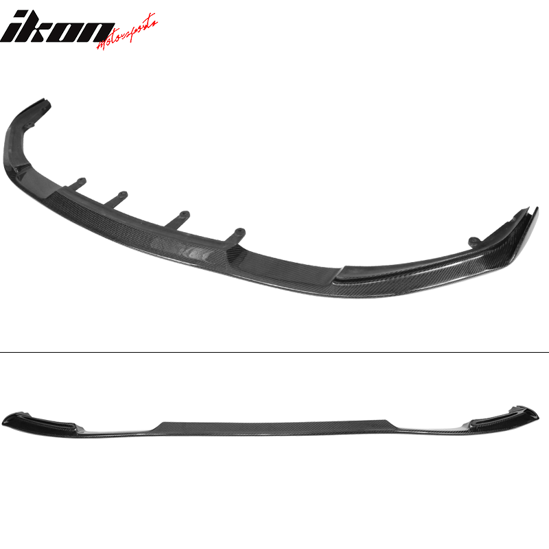 IKON MOTORSPORTS, Front Bumper Lip Compatible With 2017-2020 BMW 5 Series G30 M Sports , Matte Carbon Fiber HM Style Front Lip Spoiler Wing Chin Splitter, 2018 2019