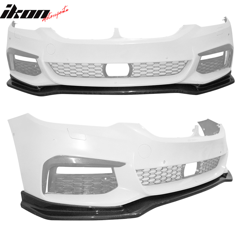 Fits 17-20 BMW G30 5 Series M Sport Front Bumper Lip Spoiler Carbon Fiber CF