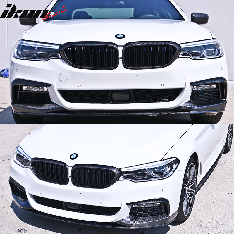 Fits 17-20 BMW G30 M-Tech M Sport MP Style Front Bumper Lip Splitter 3PCS CF