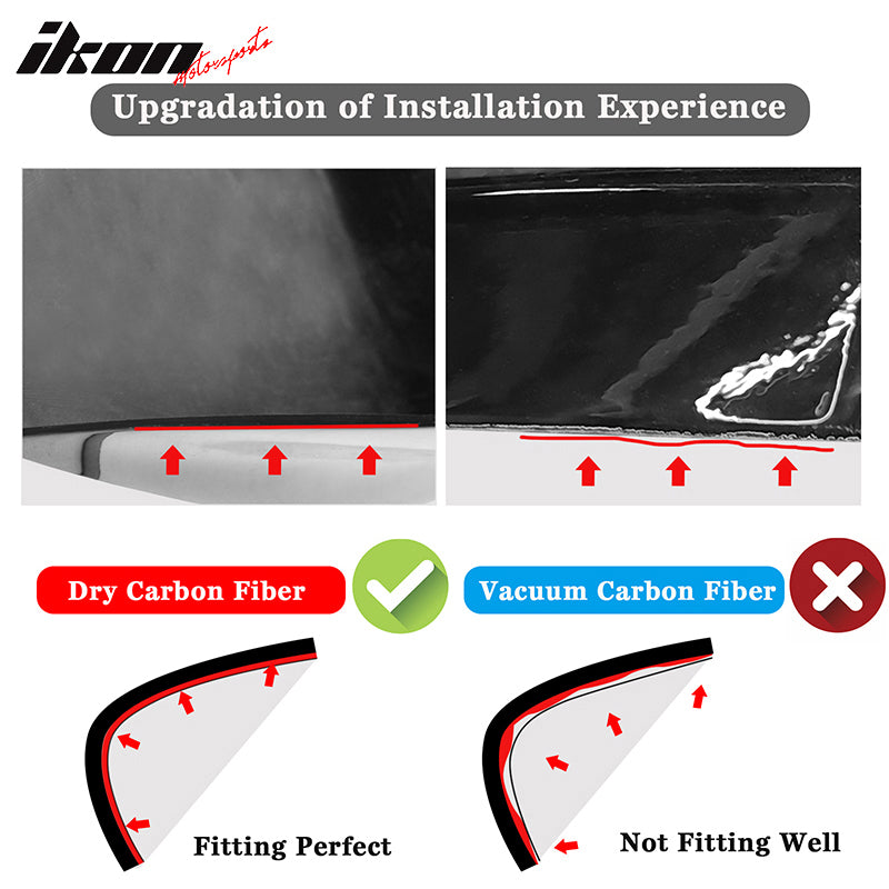 Dry Carbon Fiber Fits 20-25 Chevy Corvette Gloss Black Fender Vent Door Garnish