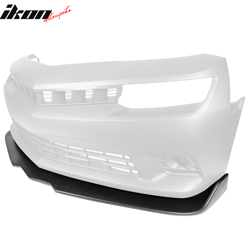 IKON MOTORSPORTS, Front Bumper Lip Compatible With 2014-2015 Chevy Camaro SS, Ikon Style Unpainted Air Dam Chin Bodykit Spoiler Splitter Lip PP