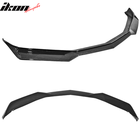 IKON MOTORSPORTS, Front Bumper Lip Compatible with 2016-2018 Chevy Camaro LT and RS Model Only, ZL1 Style Front  Spoiler Unpainted Black Carbon Fiber Print PP