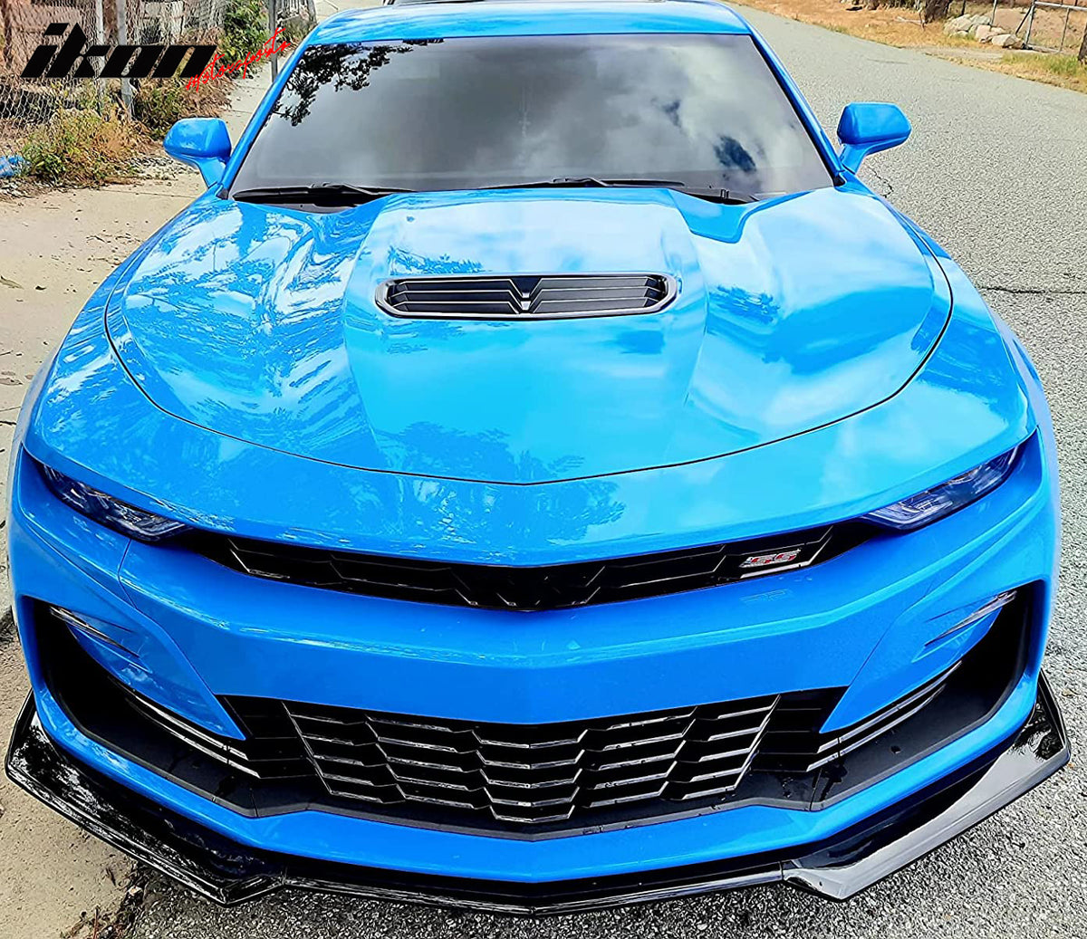 IKON MOTORSPORTS, Front Bumper Lip Compatible with 2016-2023 Chevy Camaro, 1LE Style ABS Plastic Front Air Chin Dam Bodykit Underbody Lip Spoiler Splitter