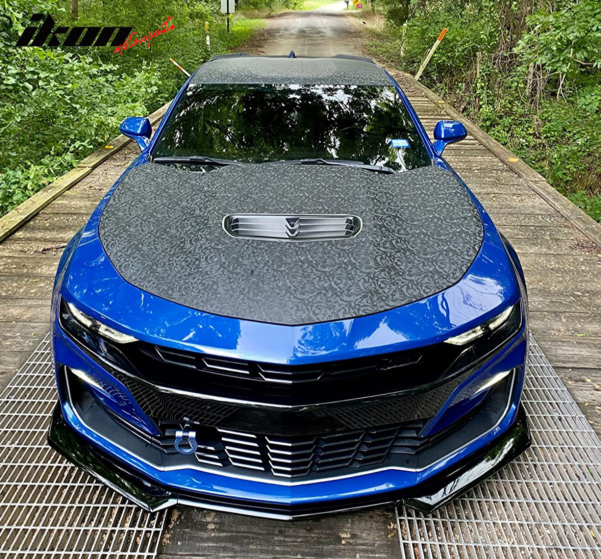 IKON MOTORSPORTS, Front Bumper Lip Compatible with 2016-2023 Chevy Camaro, 1LE Style ABS Plastic Front Air Chin Dam Bodykit Underbody Lip Spoiler Splitter