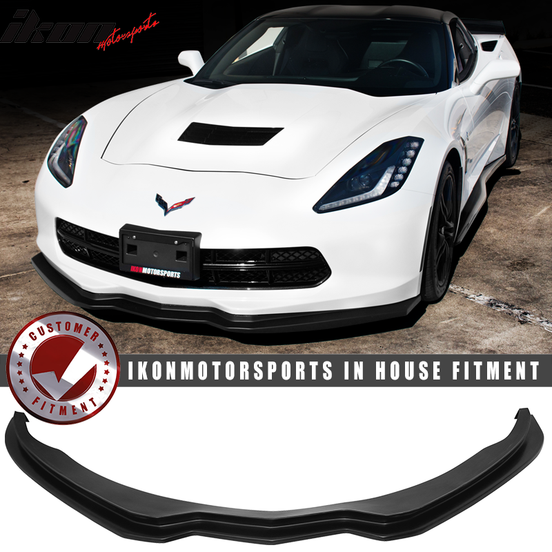 2014-2019 Chevrolet Corvette C7 ST Style Unpainted Front Bumper Lip PU