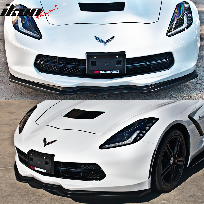 Fits 14-19 Chevrolet Corvette C7 ST Stingray Style Front Bumper Lip Spoiler PU