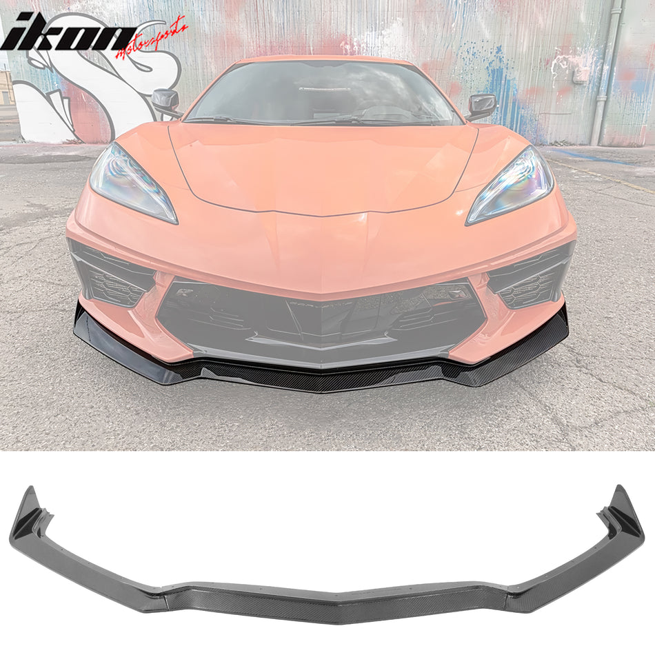 2020-2024 Chevy Corvette C8 5VM Style Front Bumper Lip Carbon Fiber