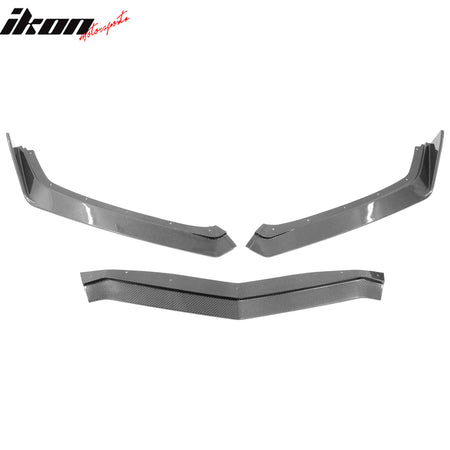 Fits 20-24 Chevy Corvette C8 5VM Style 3PC Carbon Fiber Front Bumper Lip Spoiler