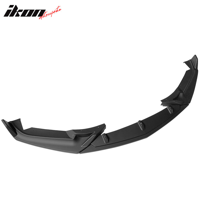 IKON MOTORSPORTS, 3PCS Front Bumper Lip Compatible With 2020-2023 Cadillac CT5, Front Bumper Spoiler Splitter Kit IKON Style PP Polypropylene