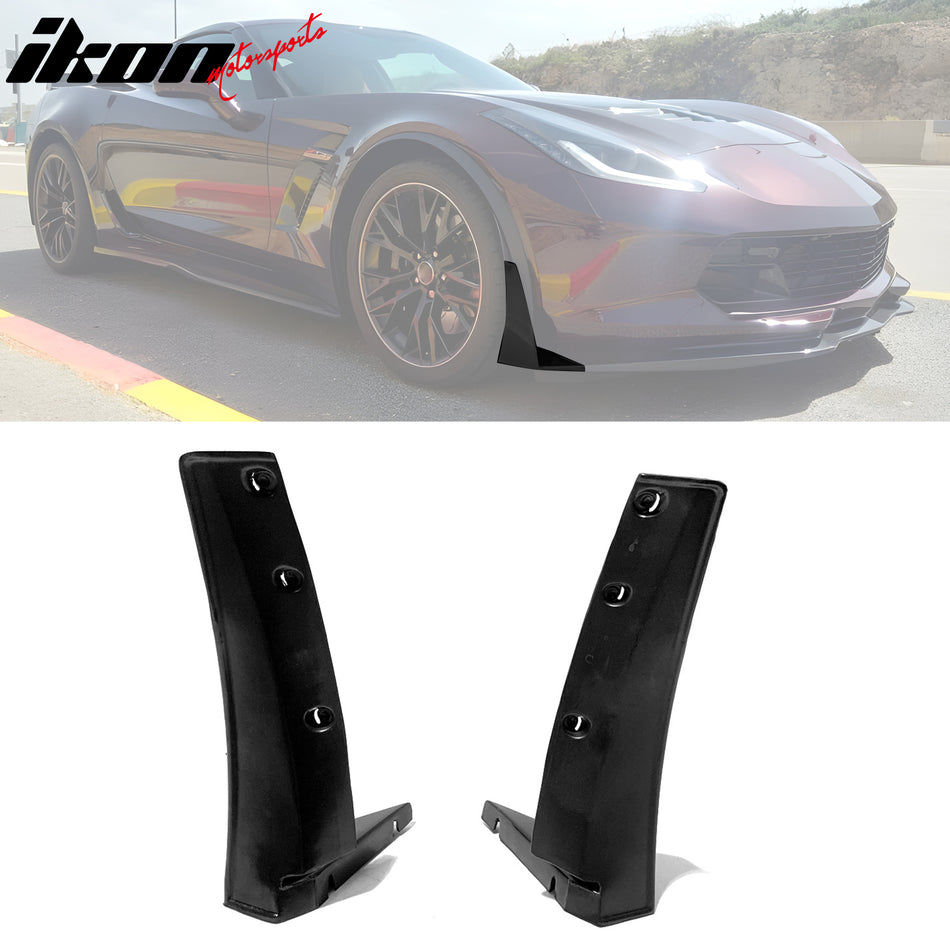 2014-2019 Chevrolet Corvette Unpainted Front Lip SplitterWinglets PU