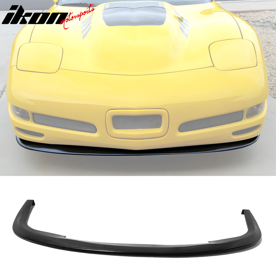 1997-2004 Chevrolet Corvette CS Style Unpainted Black Front Bumper Lip