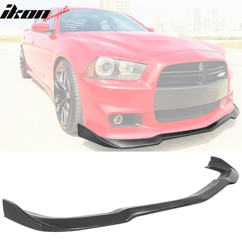 2012-2014 Dodge Charger SRT8 IKON Style Unpainted Front Bumper Lip PU