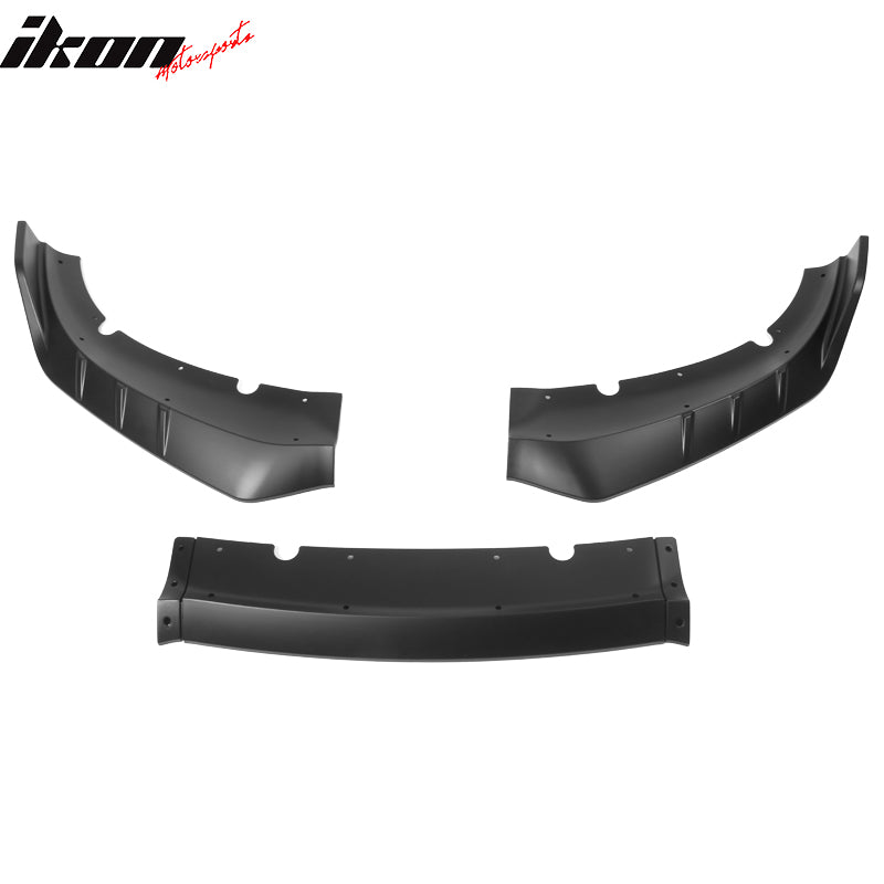 IKON MOTORSPORTS, Front Bumper Lip Compatible With 2015-2023 Dodge Charger, IKON V3 Style ABS Air Dam Spoiler Splitter 3PCS