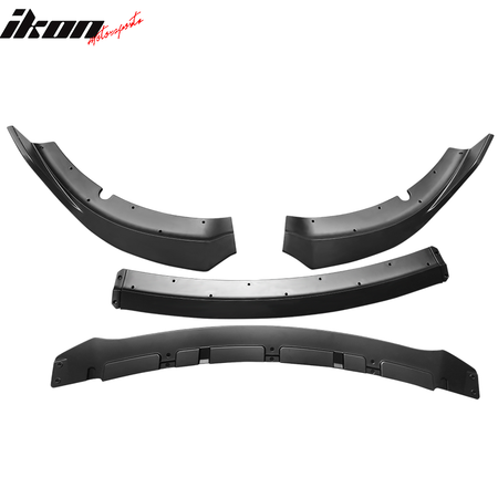 Fits 15-23 Dodge Charger SRT Front Bumper Lip Spoiler 4PC V3 Style Matte Black