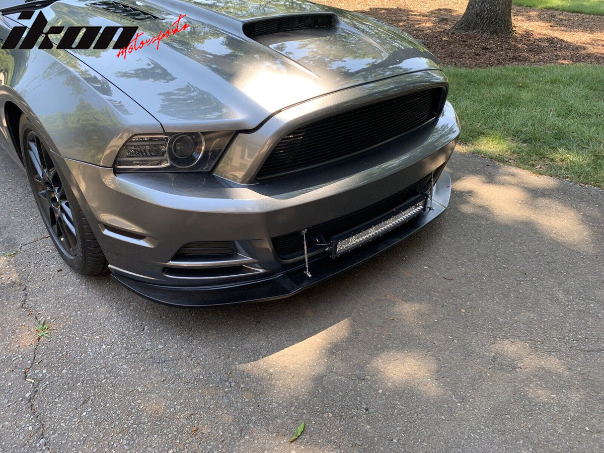 Fits 13-14 Ford Mustang GT Style Front Bumper Lip Spoiler Unpainted Black PU